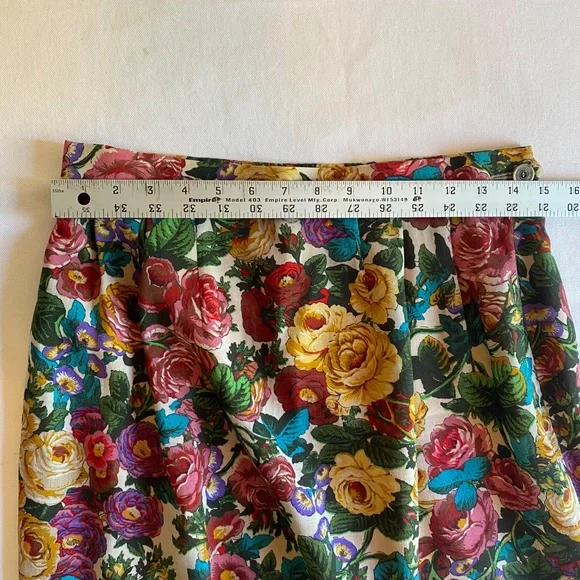 Vintage Geiger Knee Length Floral Skirt Sz 40/US 8 Cottagecore Romantic Summer - Picture 6 of 13